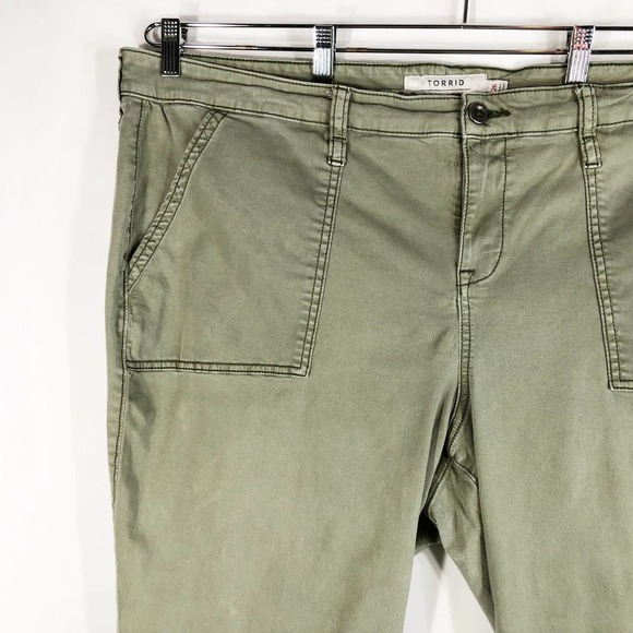 Torrid Plus Size 26 Jeans Green Cropped Ankle Skinny Pockets‎ Stretch 861 - Picture 5 of 8